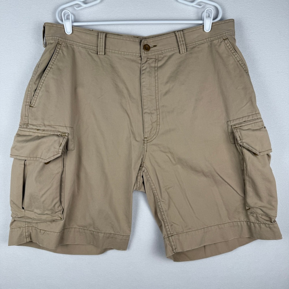 VTG Polo Ralph Lauren Cargo Shorts Mens 40 Tan Khaki 90s Y2K Military‎ Utility